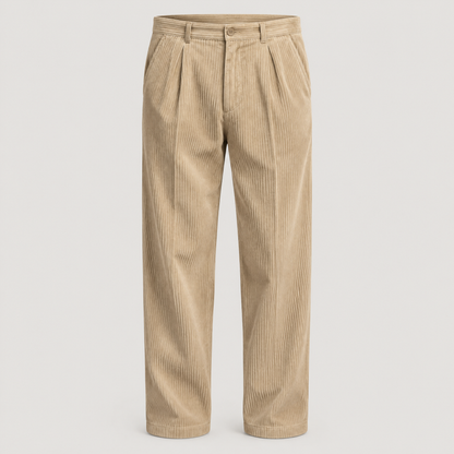 PLEATED CORDUROY TROUSERS