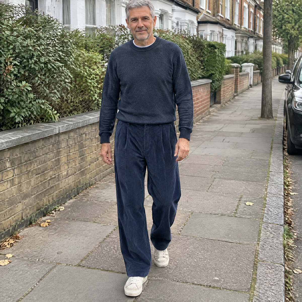 PLEATED CORDUROY TROUSERS