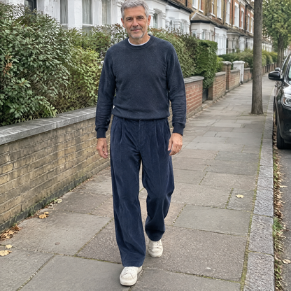 PLEATED CORDUROY TROUSERS