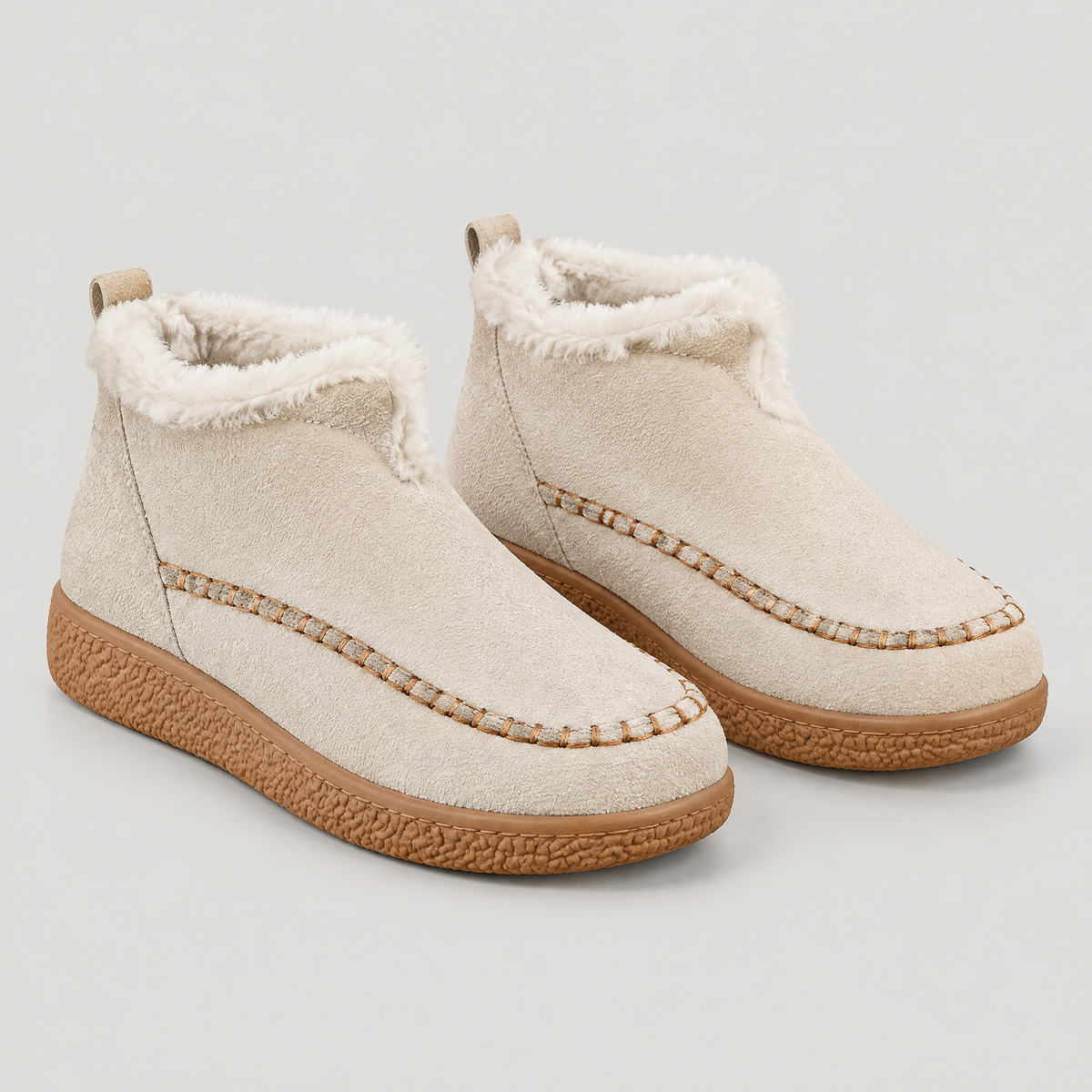 FLEECE COLLAR MOCCASIN BOOTS