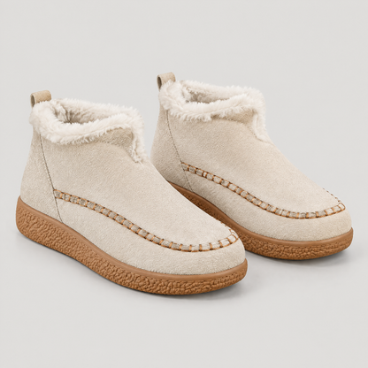 FLEECE COLLAR MOCCASIN BOOTS
