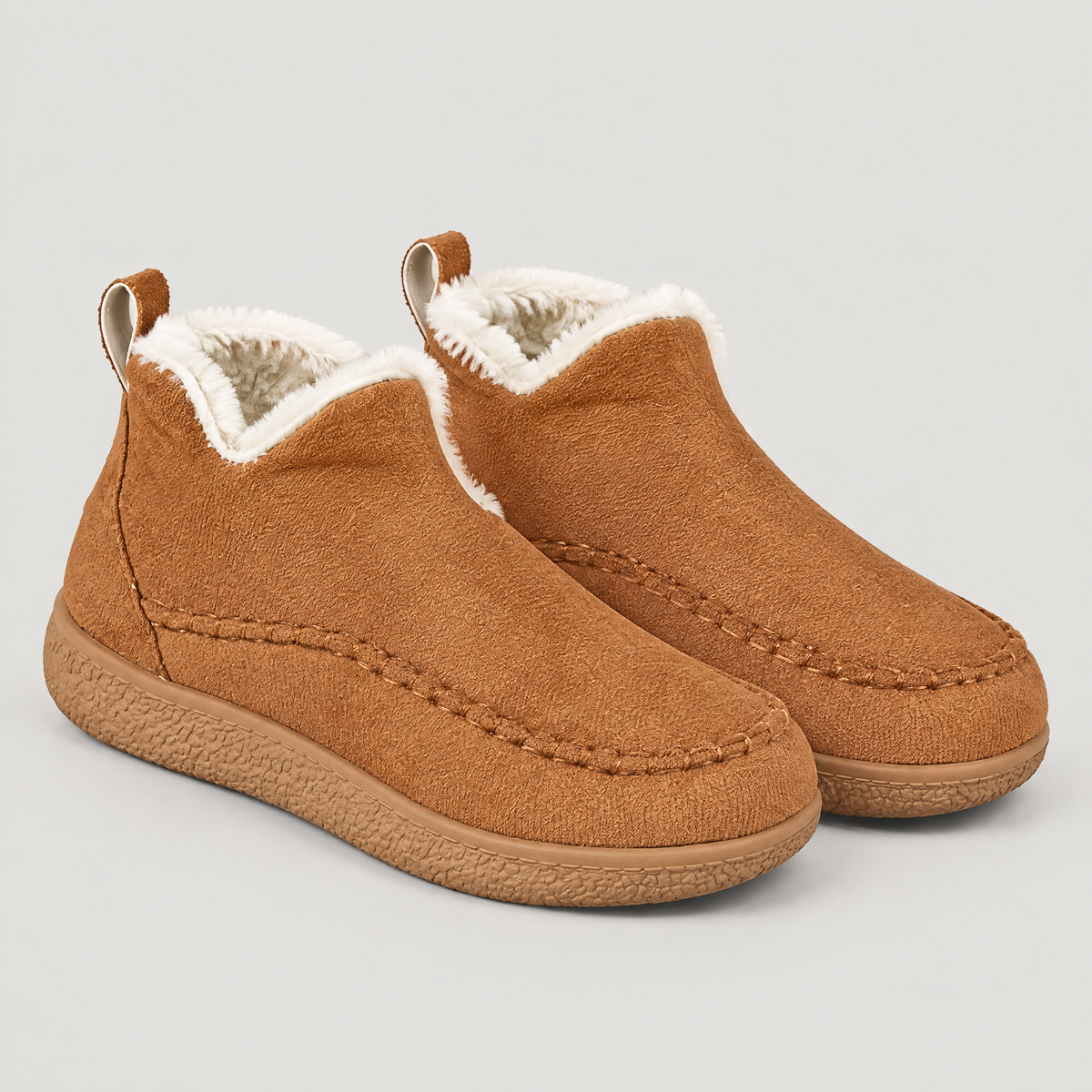 FLEECE COLLAR MOCCASIN BOOTS