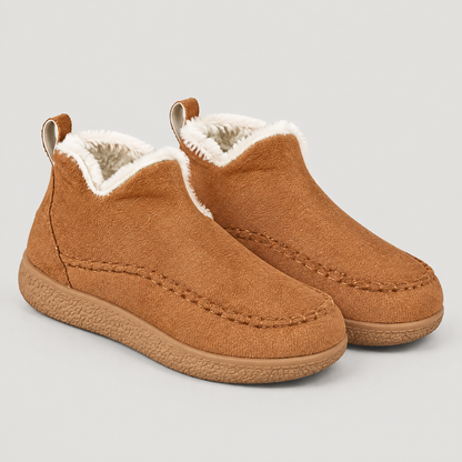 FLEECE COLLAR MOCCASIN BOOTS