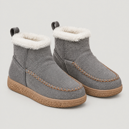 FLEECE COLLAR MOCCASIN BOOTS