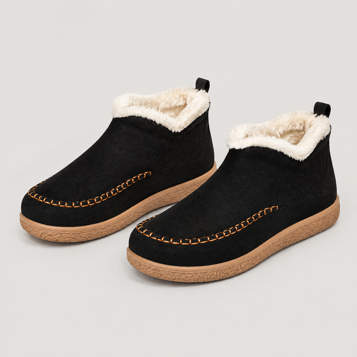 FLEECE COLLAR MOCCASIN BOOTS