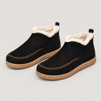 FLEECE COLLAR MOCCASIN BOOTS