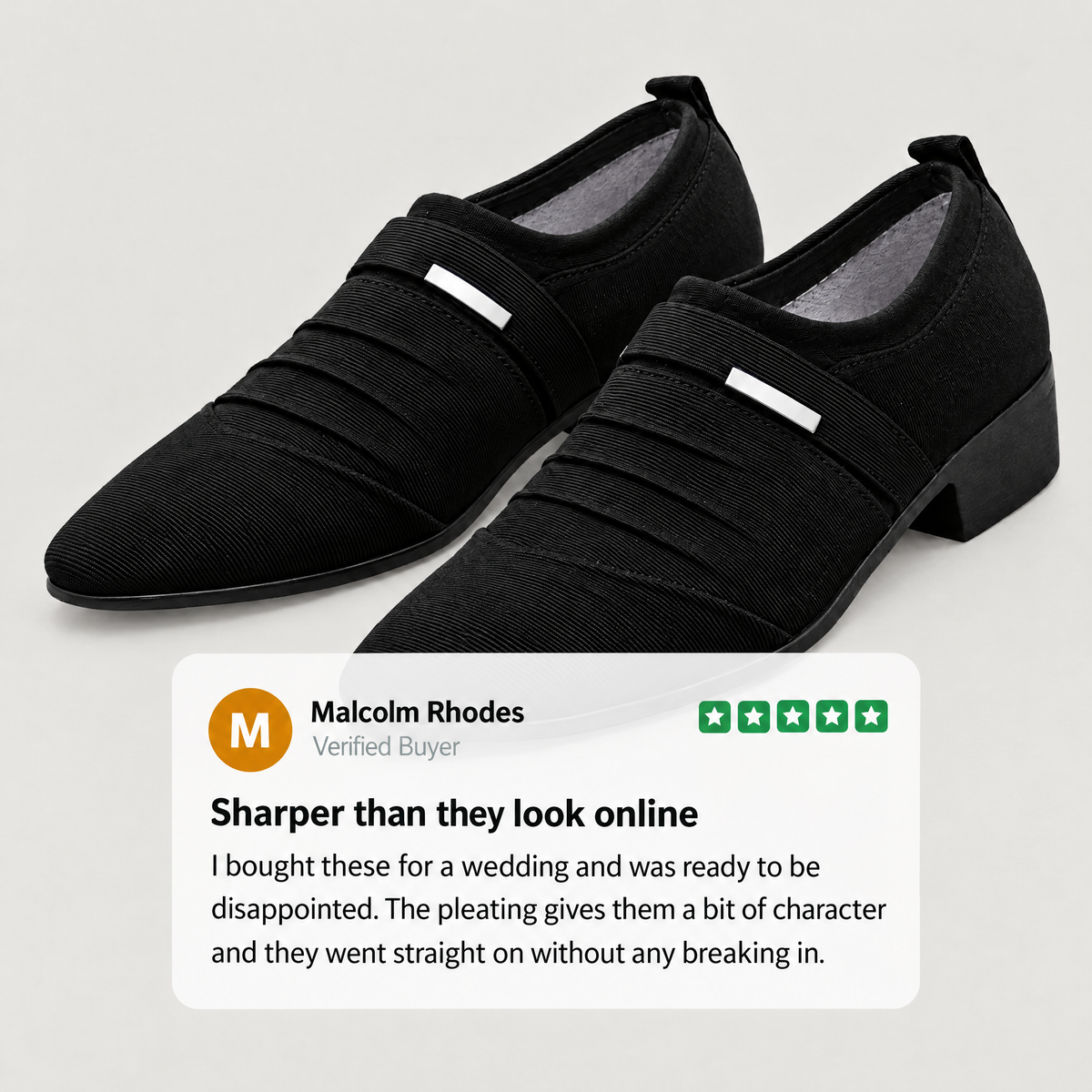 PLEATED VAMP DRESS LOAFERS