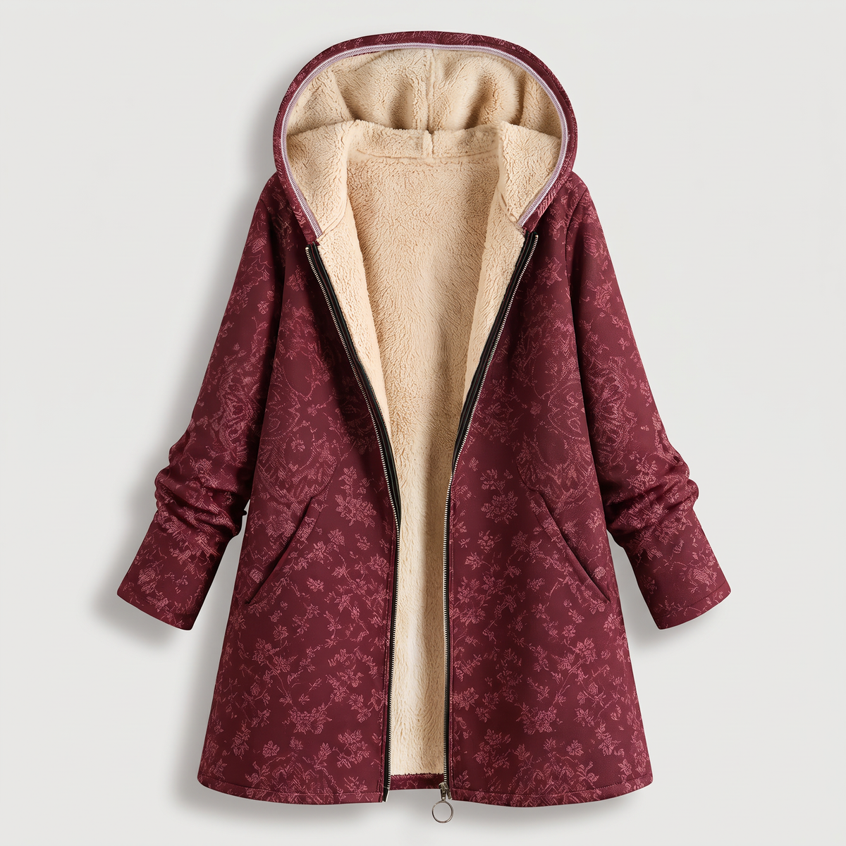 PLUSH LINED FLORAL PARKA
