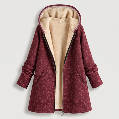 PLUSH LINED FLORAL PARKA