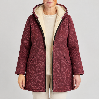 PLUSH LINED FLORAL PARKA