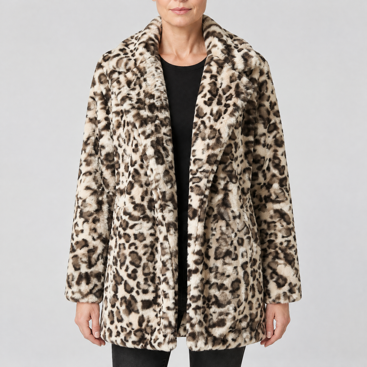 ANIMAL PRINT PLUSH COAT