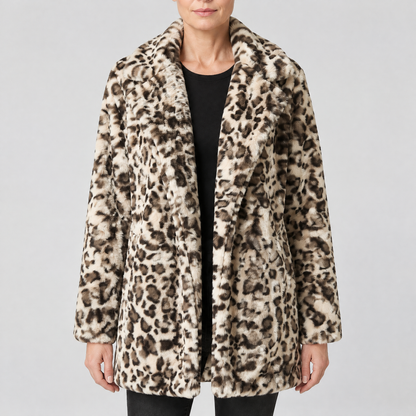 ANIMAL PRINT PLUSH COAT
