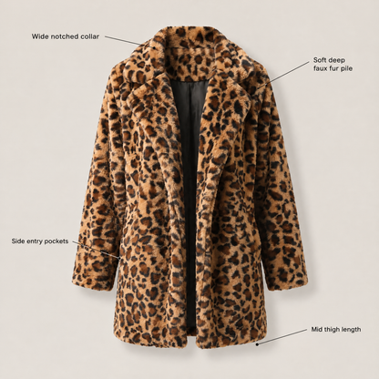 ANIMAL PRINT PLUSH COAT