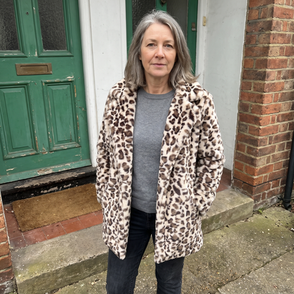 ANIMAL PRINT PLUSH COAT