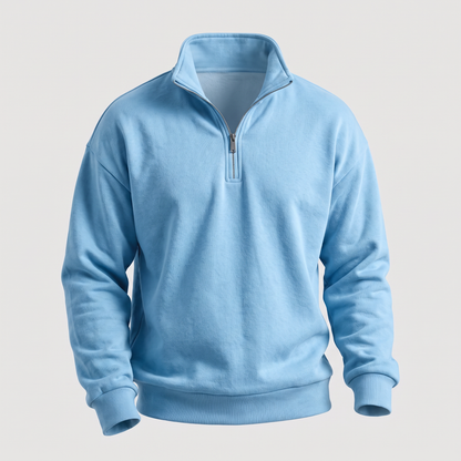 BRUSHED QUARTER ZIP SWEATSHIRT