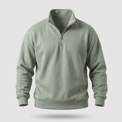 BRUSHED QUARTER ZIP SWEATSHIRT