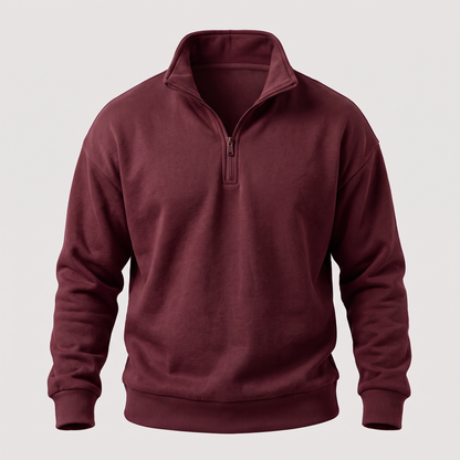 BRUSHED QUARTER ZIP SWEATSHIRT