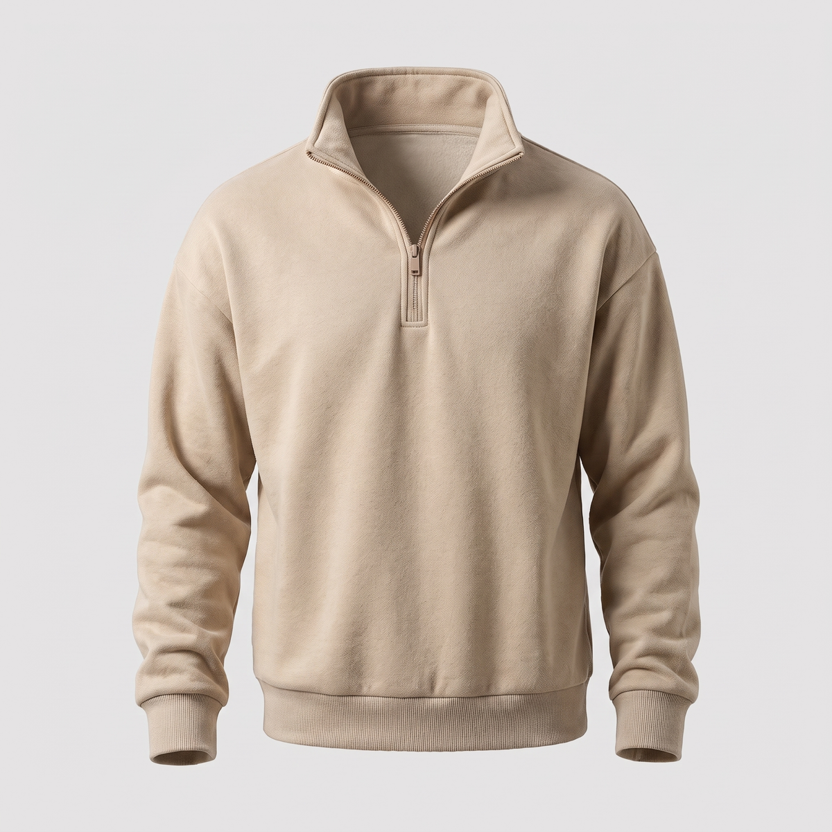 BRUSHED QUARTER ZIP SWEATSHIRT