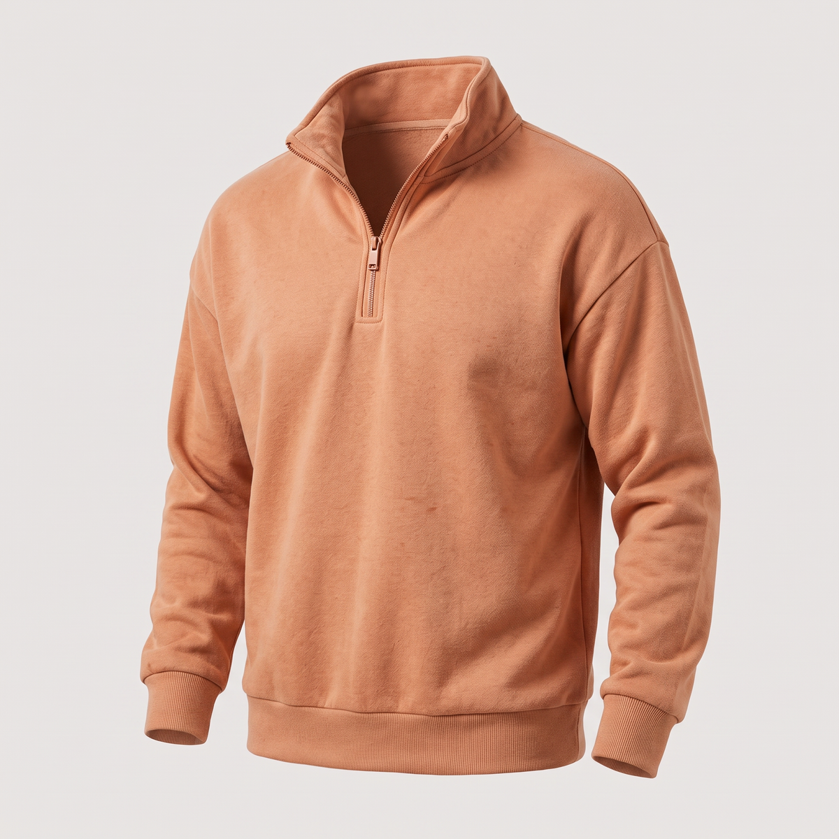 BRUSHED QUARTER ZIP SWEATSHIRT