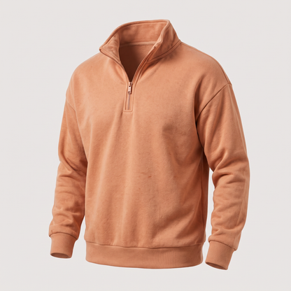 BRUSHED QUARTER ZIP SWEATSHIRT