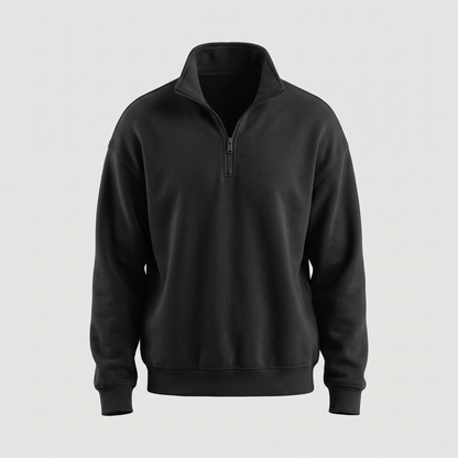 BRUSHED QUARTER ZIP SWEATSHIRT