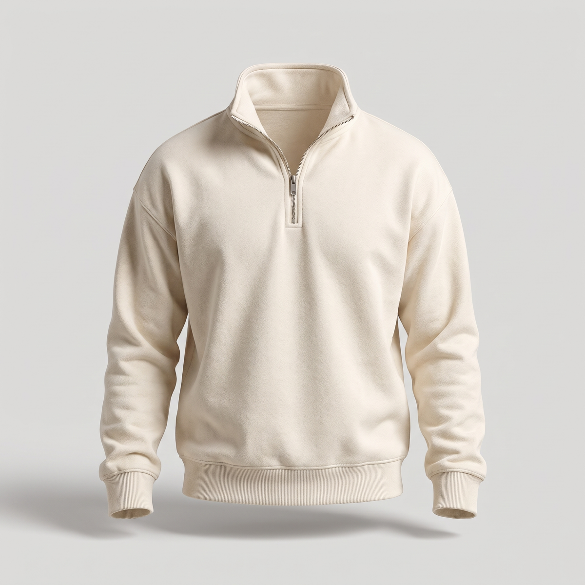 BRUSHED QUARTER ZIP SWEATSHIRT