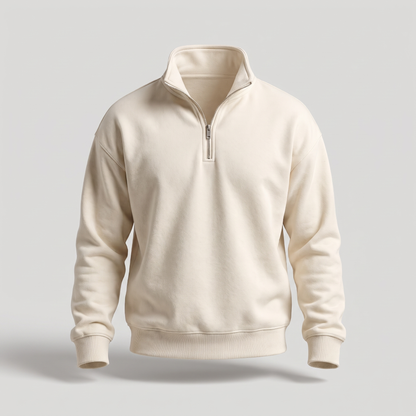 BRUSHED QUARTER ZIP SWEATSHIRT