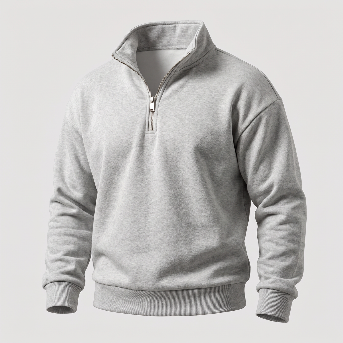 BRUSHED QUARTER ZIP SWEATSHIRT