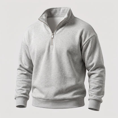 BRUSHED QUARTER ZIP SWEATSHIRT