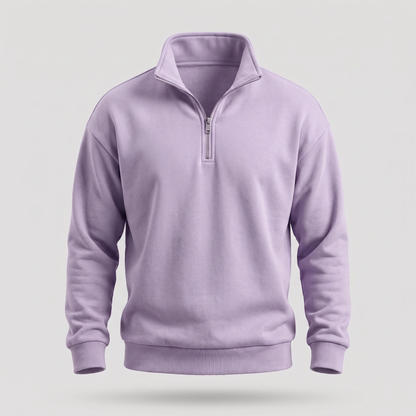 BRUSHED QUARTER ZIP SWEATSHIRT