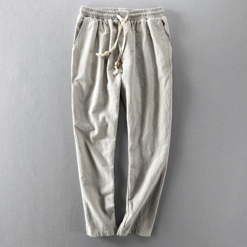 RELAXED LINEN BLEND TROUSERS