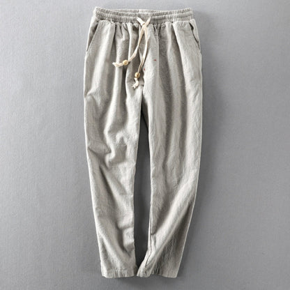 RELAXED LINEN BLEND TROUSERS