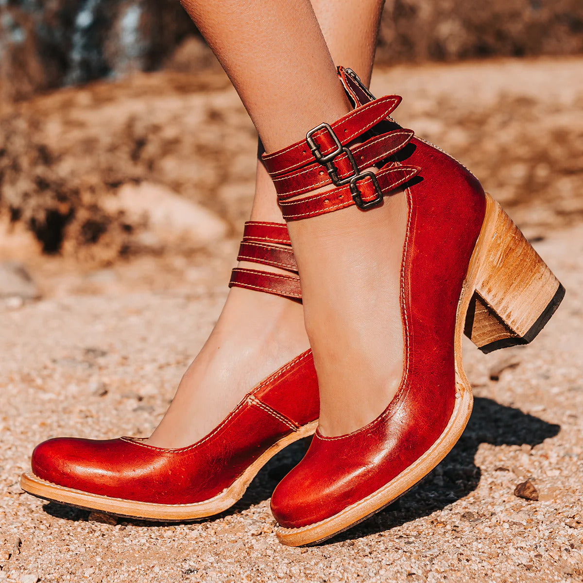 VERONA™ VINTAGE ANKLE STRAP SANDAL HEELS