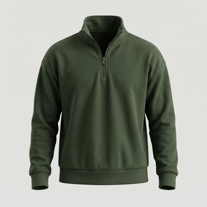 BRUSHED QUARTER ZIP SWEATSHIRT