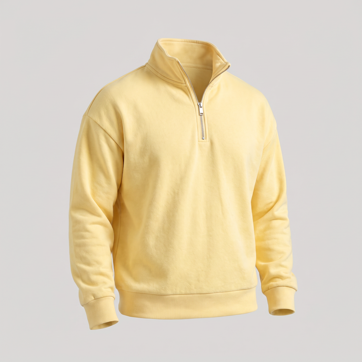 BRUSHED QUARTER ZIP SWEATSHIRT