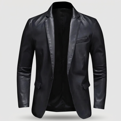 LEATHER TAILORED BLAZER