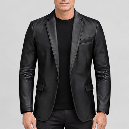 LEATHER TAILORED BLAZER