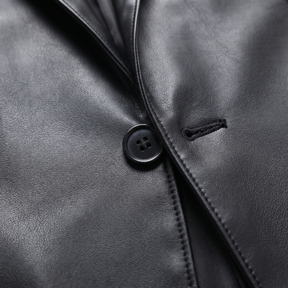LEATHER TAILORED BLAZER