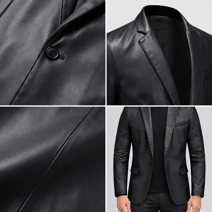LEATHER TAILORED BLAZER