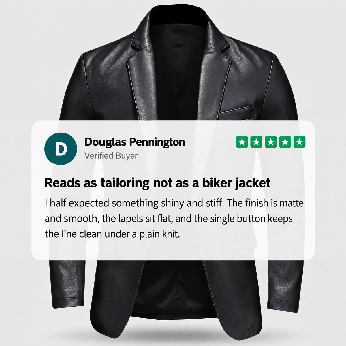 LEATHER TAILORED BLAZER