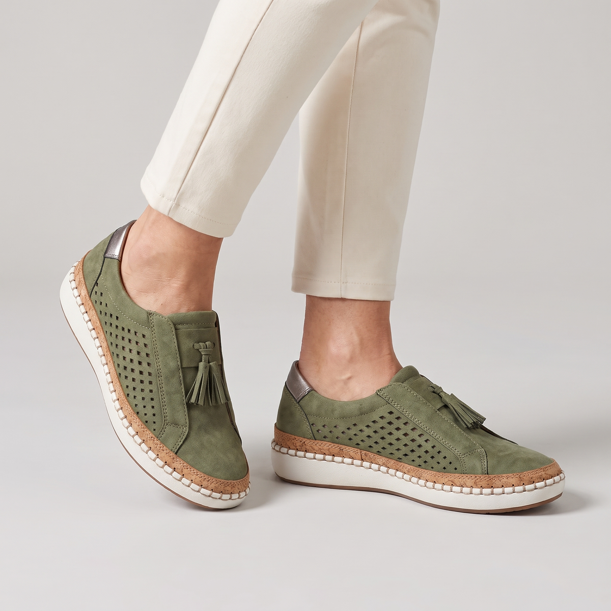 ESPADRILLE SOLE CASUAL LOAFERS