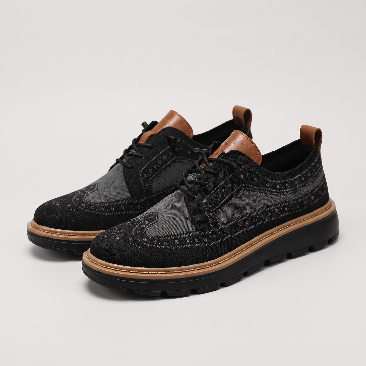 BROGUE KNIT PLATFORM TRAINERS