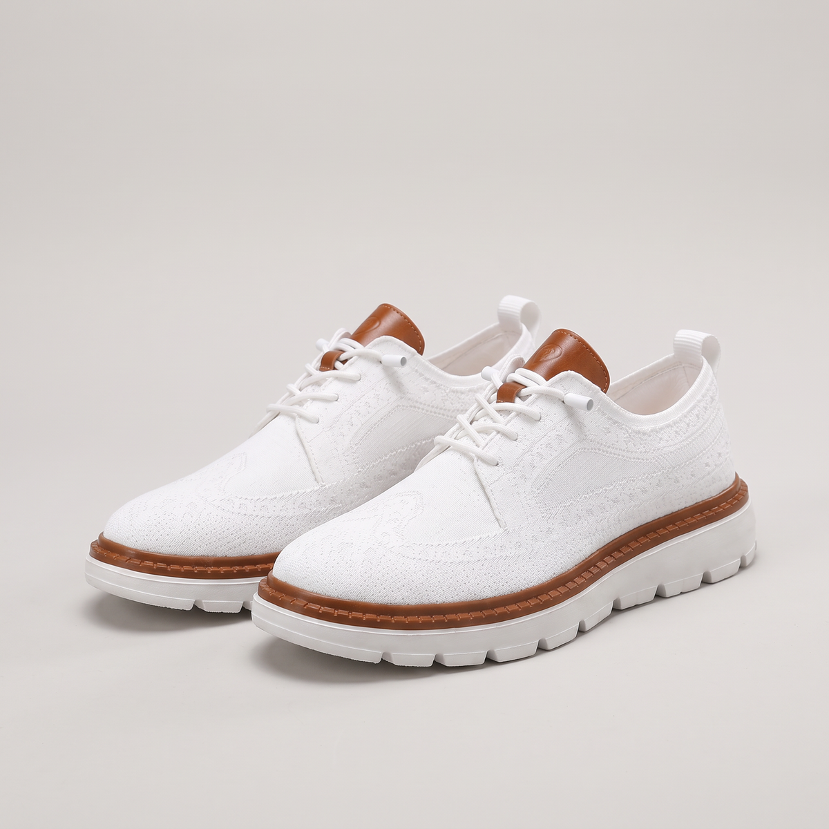 BROGUE KNIT PLATFORM TRAINERS