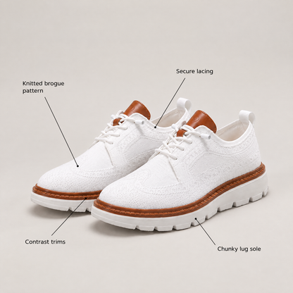 BROGUE KNIT PLATFORM TRAINERS