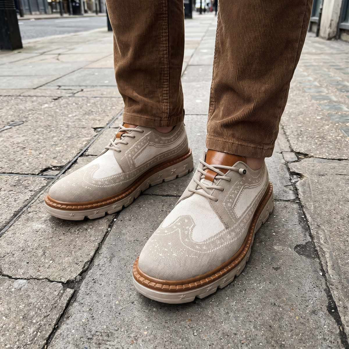 BROGUE KNIT PLATFORM TRAINERS