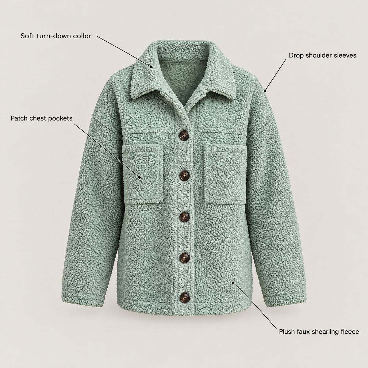 SOFT PILE BUTTON JACKET