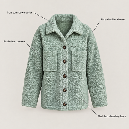 SOFT PILE BUTTON JACKET