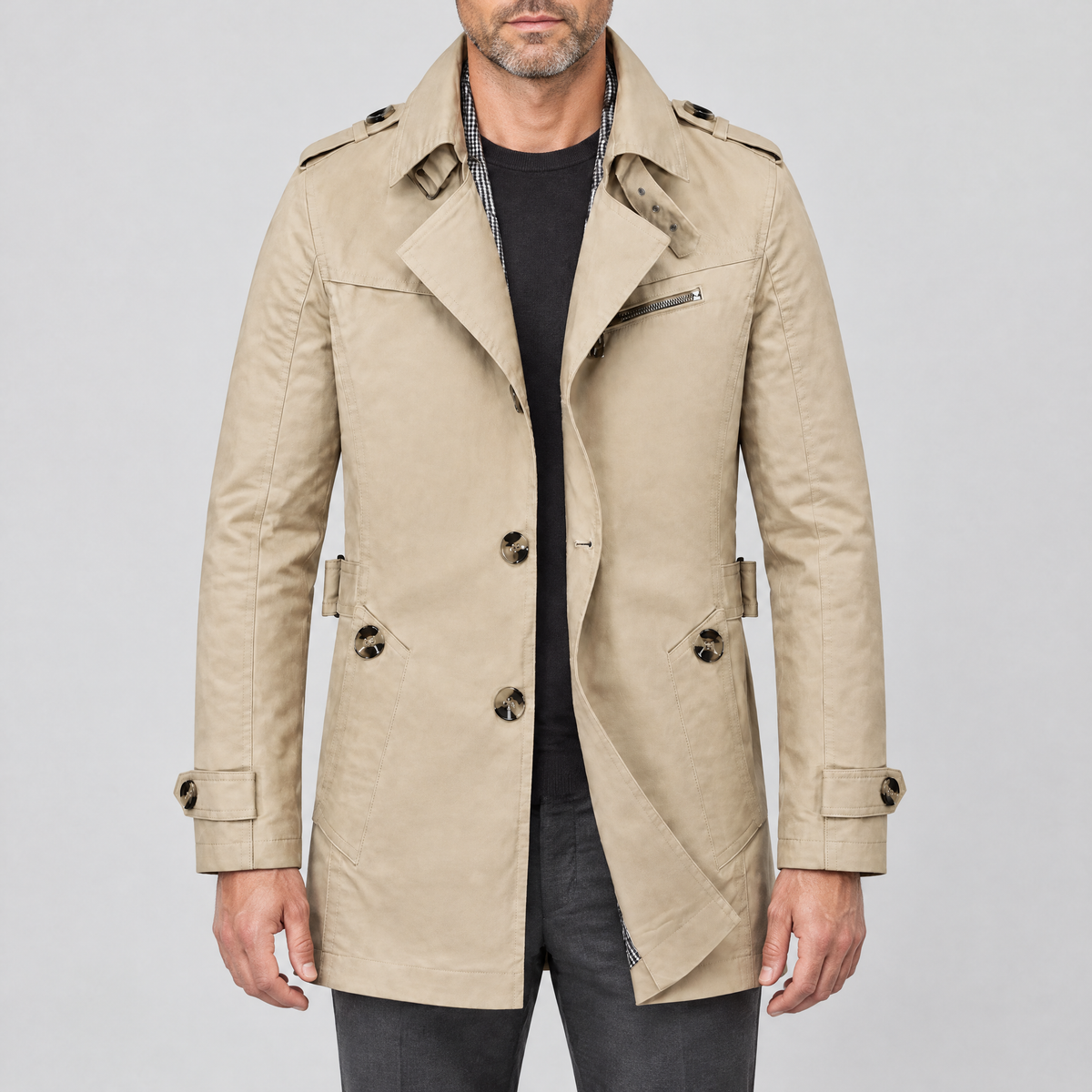 ZIP CHEST TAILORED COAT