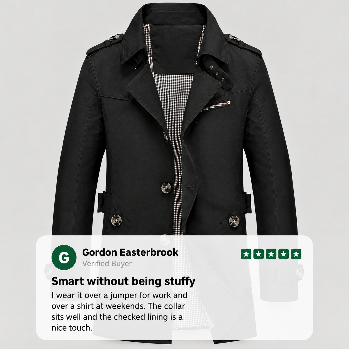 ZIP CHEST TAILORED COAT
