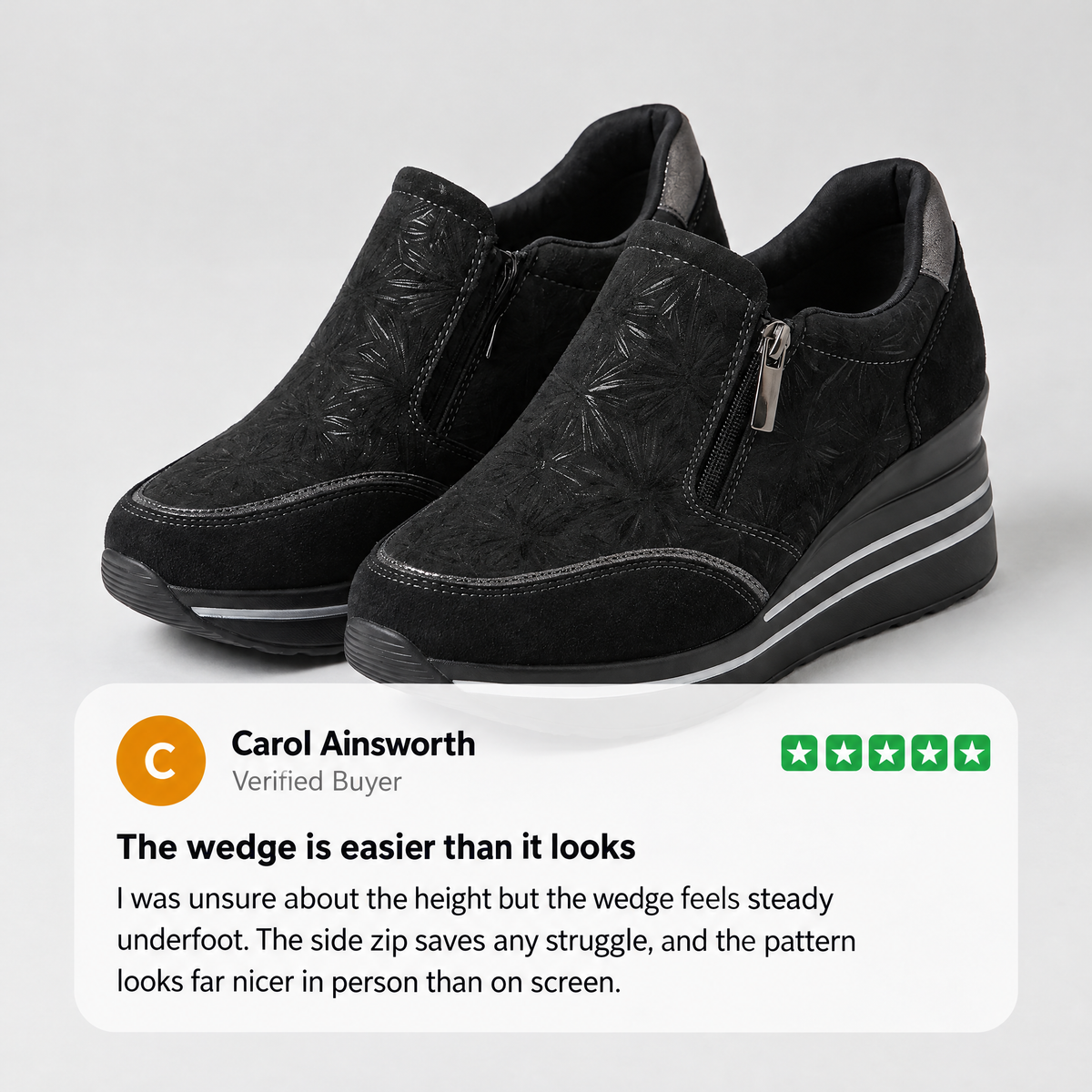 EMBOSSED COMFORT WALKING SHOES